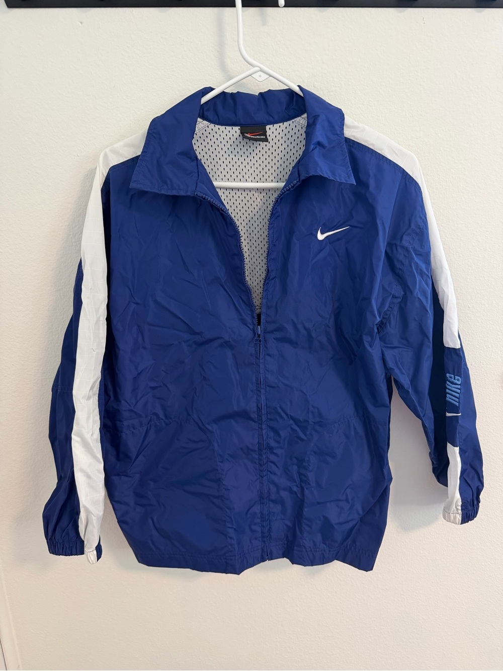 Nike Royal Blue and White Windbreaker Jacket